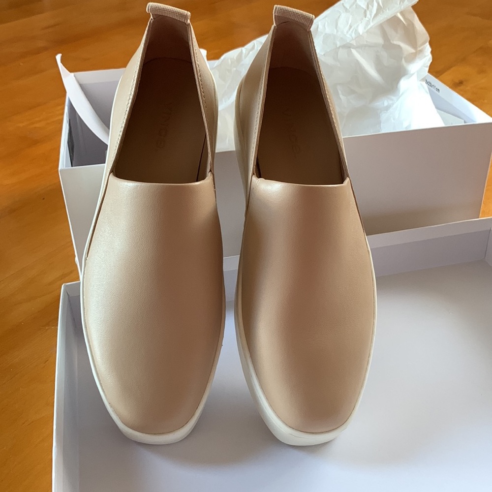 Vince Leather Slip-On Sneakers
